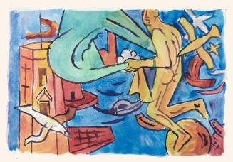 Alfred Wickenburg, Dogana del mare, 1954/1955, Aquarell auf Papier, Blattmaße: 39,4 x 54 cm, Le ...