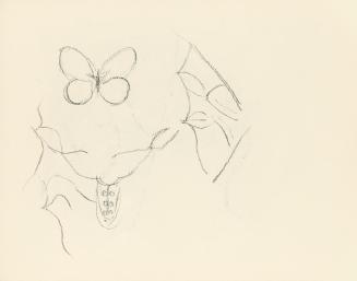 Alfred Wickenburg, Studie eines Schmetterlings, um 1945, Kohle auf Papier, Blattmaße: 14,8 × 19 ...