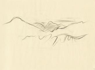 Alfred Wickenburg, Bergspitzen, 1950, Kohle auf Papier, 21 × 29,7 cm, Belvedere, Wien, Inv.-Nr. ...
