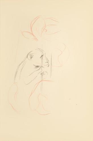 Alfred Wickenburg, Studie eines Affens, 1942, Bleistift und Rötel auf Papier, Blattmaße: 29,7 × ...