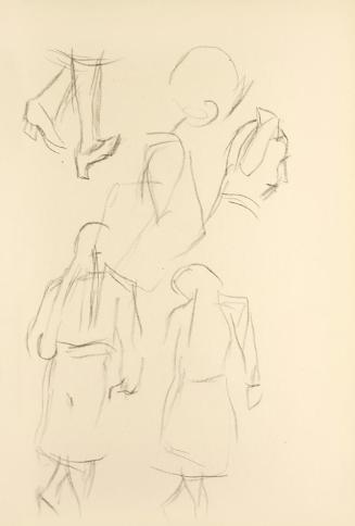 Alfred Wickenburg, Personenskizzen, 1942, Bleistift auf Papier, Blattmaße: 29,9 × 20,7 cm, Leih ...