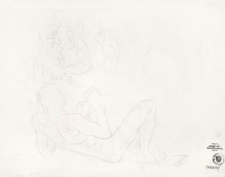 Alfred Wickenburg, Figurenstudie zu Tanz der Salome, 1946, Bleistift auf Papier, Blattmaße: 48, ...