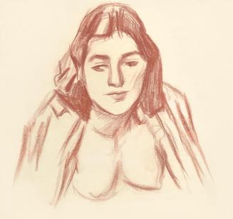 Alfred Wickenburg, Junge Frau, 1940/1945, Rötel auf Papier, Blattmaße: 44,1 × 47 cm, Leihgabe a ...