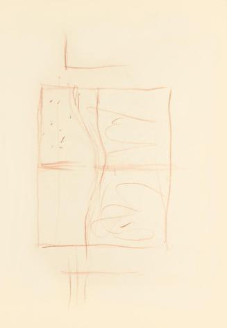 Alfred Wickenburg, Skizze, 1938, Rötel auf Transparentpapier, Blattmaße: 21 × 30 cm, Leihgabe a ...
