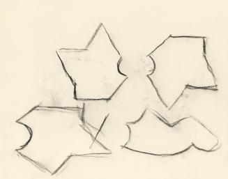 Alfred Wickenburg, Studien zu geometischen Formen, um 1950, Kohle auf Transparentpapier, Blattm ...