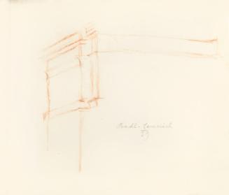 Alfred Wickenburg, Architekturdetail, 1939, Rötel auf Transparentpapier, Blattmaße: 17,9 × 22,9 ...