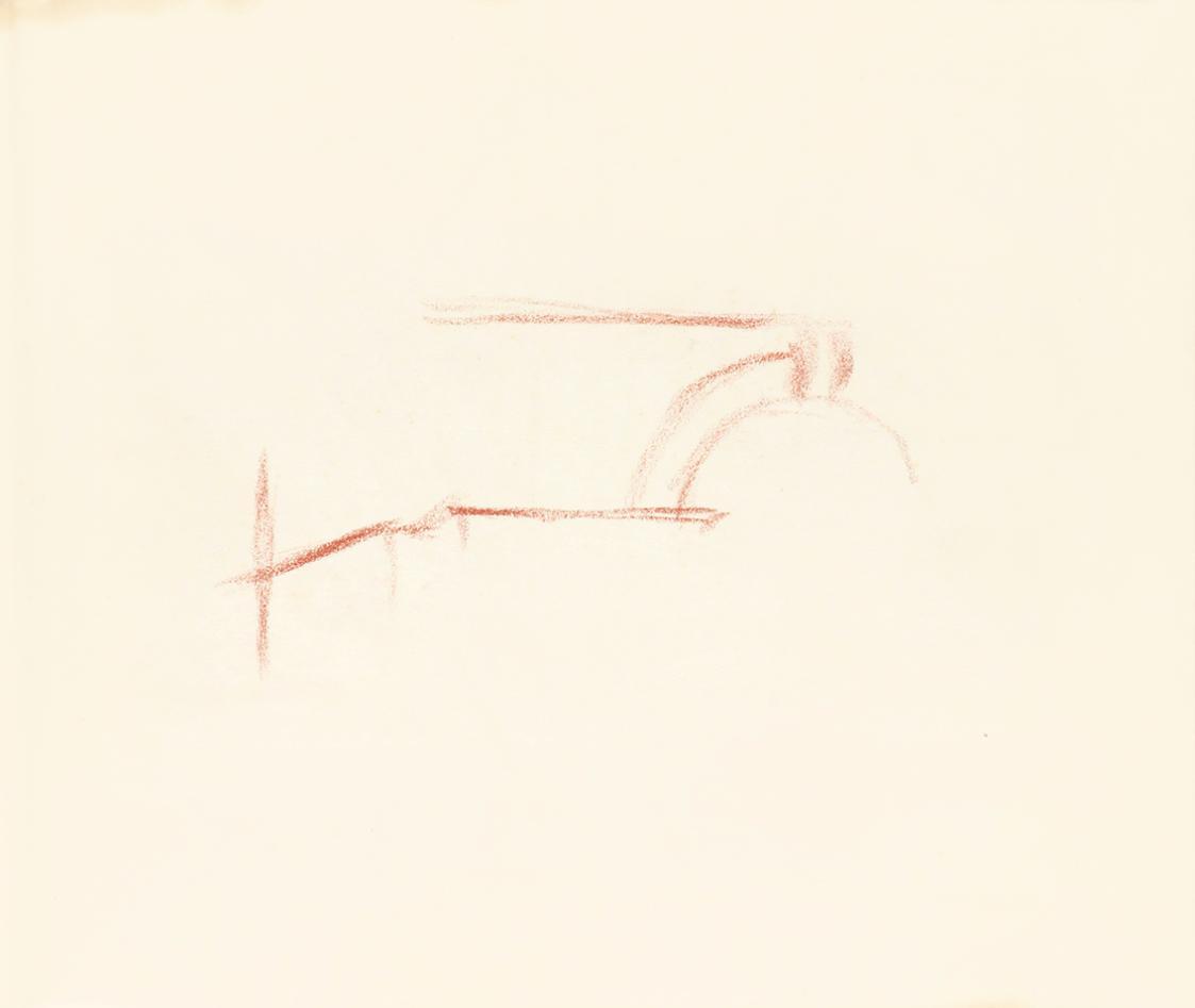 Alfred Wickenburg, Architekturdetail, 1939, Rötel auf Transparentpapier, Blattmaße: 17,9 × 22,9 ...