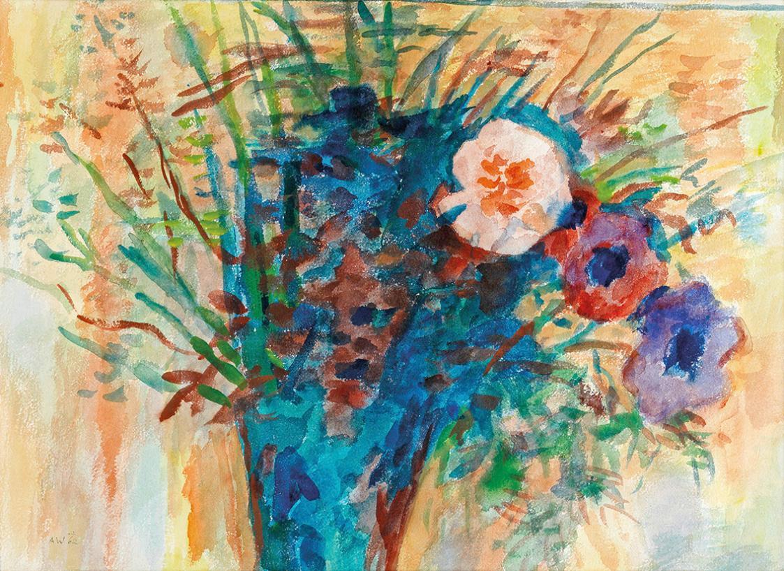 Alfred Wickenburg, Blumenstillleben, 1962, Aquarell auf Papier, Lichte Maße: 46,5 × 62 cm, Verb ...