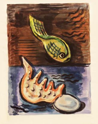 Alfred Wickenburg, Fisch, 1933, Aquarell auf Papier, Blattmaße: 63,5 × 50 cm, Leopold Privatsam ...