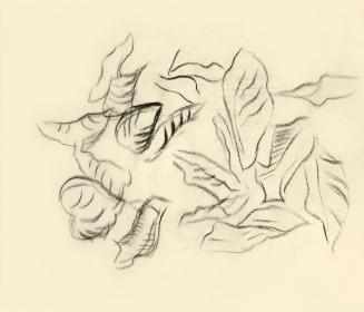 Alfred Wickenburg, Blätter, 1949, Kohle auf Transparentpapier, Blattmaße: 15 × 19,2 cm, Leihgab ...