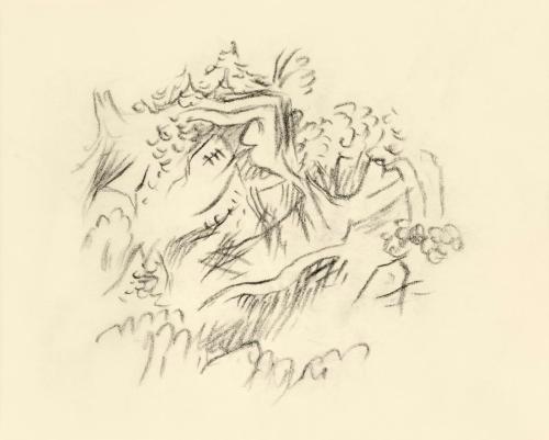 Alfred Wickenburg, Pflanzenstudie, 1949, Kohle auf Transparentpapier, Blattmaße: 15 × 19,2 cm,  ...