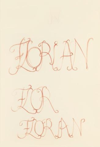 Alfred Wickenburg, Entwurf für den Schriftzug auf dem Cover des Romans "Florian" von Erik Wicke ...