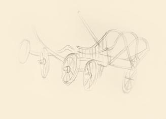 Alfred Wickenburg, Heuwagen, um 1945, Graphit auf Papier, Blattmaße: 21 × 29,5 cm, Leihgabe aus ...