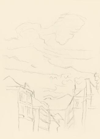 Alfred Wickenburg, Wolken und Häuser, 1955/1960, Graphit auf Papier, Blattmaße: 29,5 × 21 cm, L ...