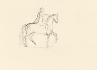 Alfred Wickenburg, Pferd mit Reiter, 1939/1944, Graphit auf Papier, Blattmaße: 21 × 29,5 cm, Le ...