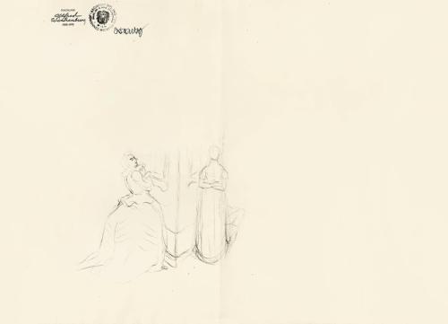 Alfred Wickenburg, Figurengruppe, um 1948, Schwarze Kreide auf Papier, Blattmaße: 40 × 54,4 cm, ...