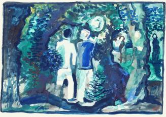 Alfred Wickenburg, Spaziergang, um 1930, Aquarell auf Papier, Galerie bei der Albertina - Zette ...