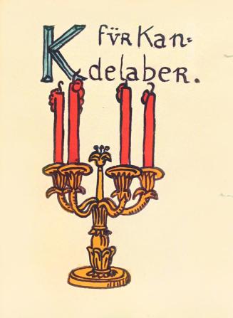 Alfred Wickenburg, Rococo Alphabet: Buchstabe K, 1919, Aquarell auf Büttenpapier, Blattmaße: 25 ...