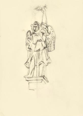 Alfred Wickenburg, Studie für das Wandbild "An der Hüfte des Engels": Engel des Mausoleums Kais ...