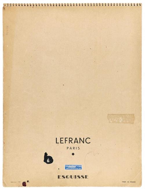 Alfred Wickenburg, Skizzenbuch: LEFRANC Paris ESQUISSE (Nr. 43), um 1956, Kugelschreiber, Kohle ...