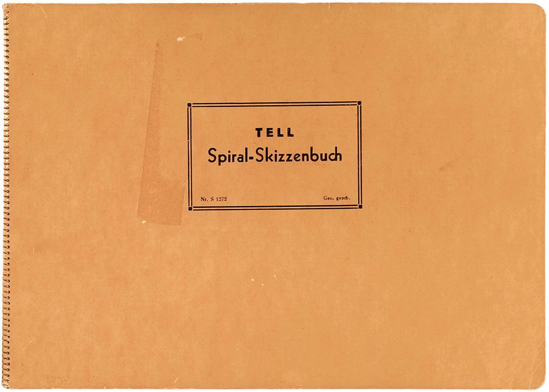 Alfred Wickenburg, Tell Spiral-Skizzenbuch Nr. S 1272 (Nr. 16), um 1955, Kohle und Bleistift au ...