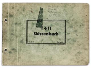Alfred Wickenburg, Skizzenbuch Tell Nr. 1169: Brüssel, Graz, Alm 1950 (Nr. 33), um 1950, Kohle  ...
