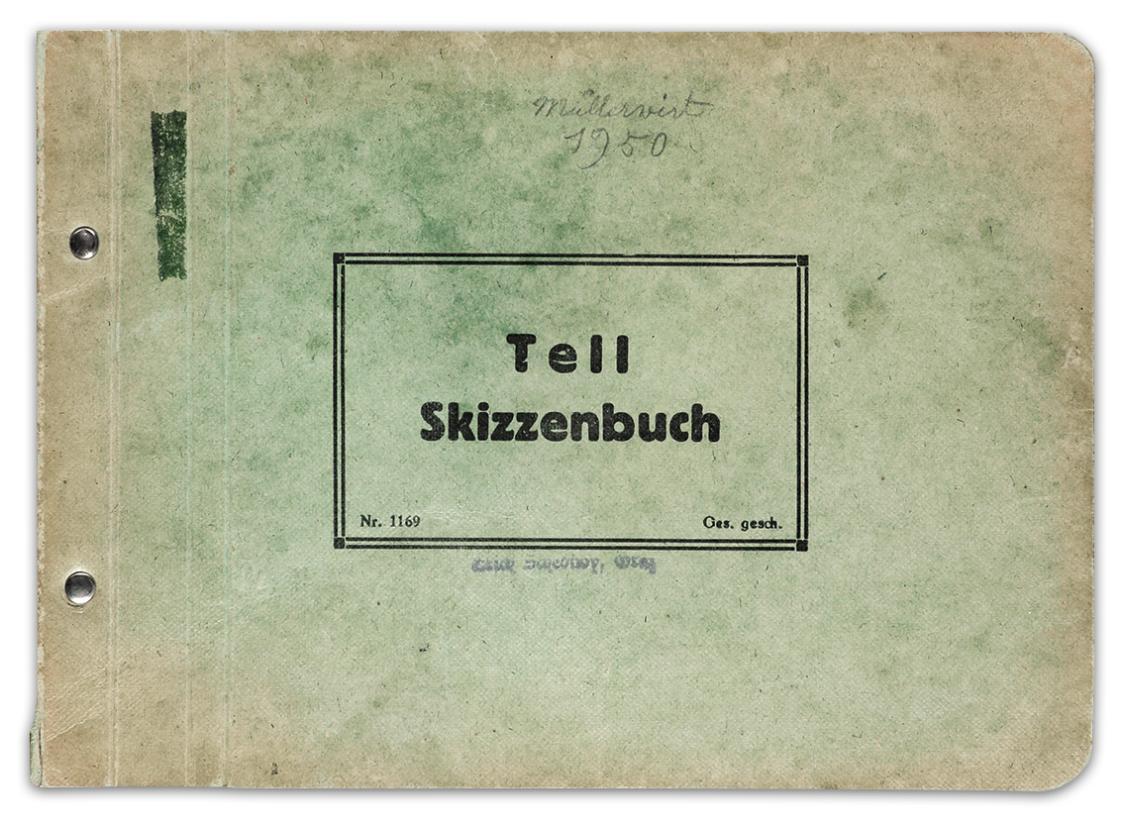 Alfred Wickenburg, Tell Skizzenbuch Nr. 1169: Müllerwirt 1950 (Nr. 19), 1950, Kohle auf Papier, ...