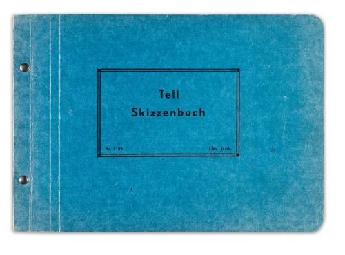 Alfred Wickenburg, Tell Skizzenbuch Nr. 1169 (Nr. 28), um 1960, Kohle auf Transparentpapier, 14 ...