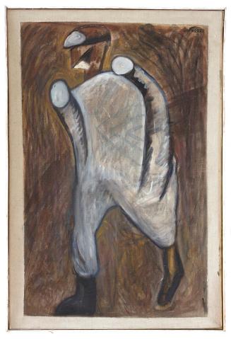 Kurt Hüpfner, Waldarbeiter, 1989, Acryl auf Leinwand, 90,5 × 59,5 cm, Privatbesitz, Niederöster ...