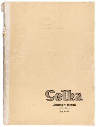 Alfred Wickenburg, Selka Zeichen-Block No. 2432: Klagenfurt, Warmbad Villache, 1944, Rötel und  ...