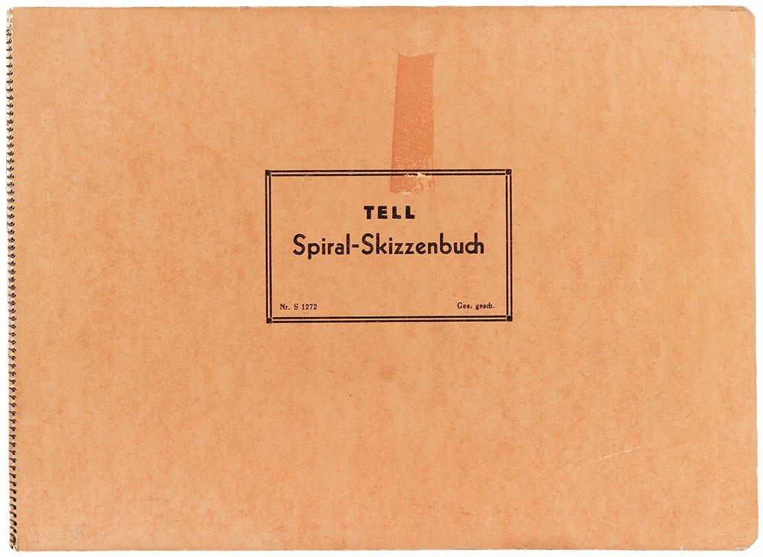 Alfred Wickenburg, Tell Spiral-Skizzenbuch Nr. S 1272 (Nr. 34), um 1950, Kohle und Bleistift au ...