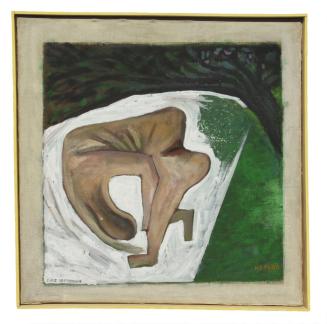 Kurt Hüpfner, Evas Vertreibung, 1987, Acryl auf Leinwand, 50 × 50 cm, Privatbesitz, Innsbruck