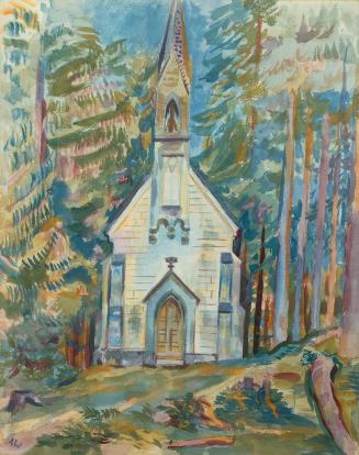 Alfred Wickenburg, Waldkapelle, 1940/1945, Aquarell auf Papier, Blattmaße: 62 × 49,5 cm, Privat ...