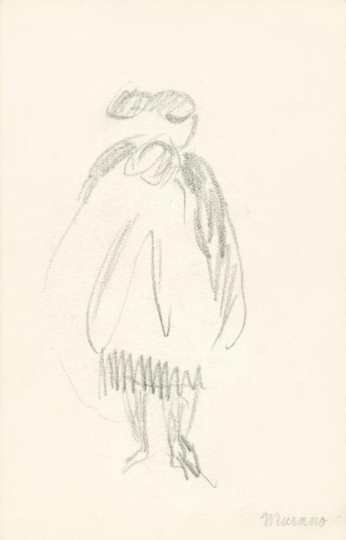 Alfred Wickenburg, Stehende Frau, Murano, 1920/1923, Graphit auf Papier, Blattmaße: 15,8 × 23,3 ...