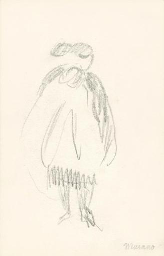 Alfred Wickenburg, Stehende Frau, Murano, 1920/1923, Graphit auf Papier, Blattmaße: 15,8 × 23,3 ...