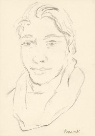 Alfred Wickenburg, Damenportrait, Pozzuoli, 1920/1923, Graphit Papier, Blattmaße: 25,1 × 17,4 c ...