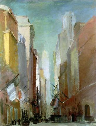Otto Rudolf Schatz, New York, Wall Street, 1936 / 1937, Öl auf Leinwand, 83 × 65 cm, Privatbesi ...