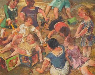 Otto Rudolf Schatz, Kinderspiel, 1937, Öl auf Holz, 74 × 92 cm, Galerie Heinze, Salzburg