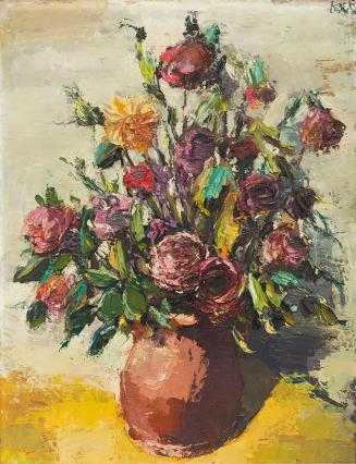 Otto Rudolf Schatz, Sommerblumenstrauß in irdener Vase, um 1946, Öl auf Leinwand, 50 × 40 cm, P ...