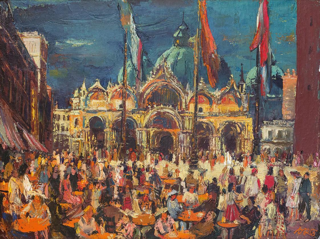 Otto Rudolf Schatz, Venedig, Markusplatz, um 1939, Öl auf Leinwand, 58,8 × 77 cm, Privatbesitz