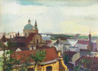 Otto Rudolf Schatz, Prag, Nikolaikirche, 1936, Öl auf Leinwand, 65 × 92 cm, Galerie Heinze, Sal ...