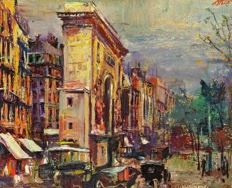 Otto Rudolf Schatz, Paris, Boulevard Saint Denis, um 1950, Öl auf Leinwand, 34 × 41,5 cm, Priva ...