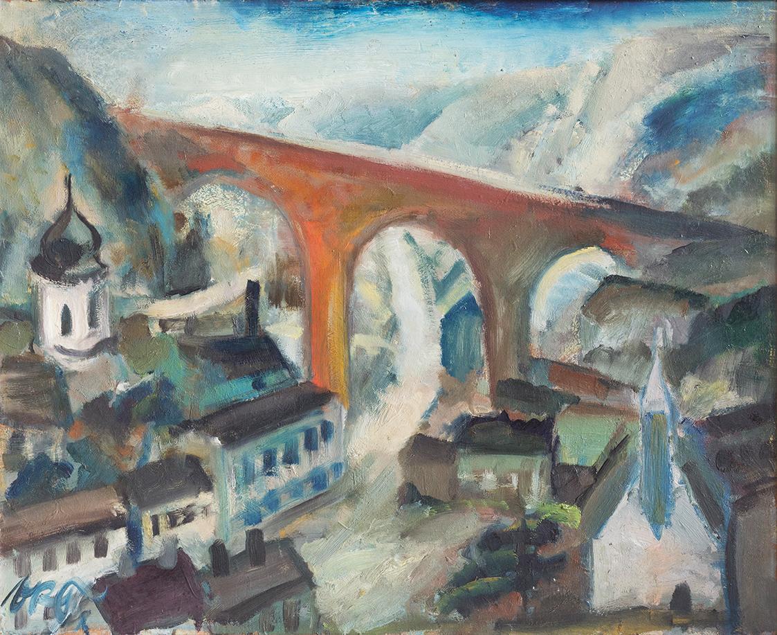 Otto Rudolf Schatz, Mödling, 1924, Öl auf Platte, 68 × 84 cm, Sammlung Inge und Erich Fitzbauer ...