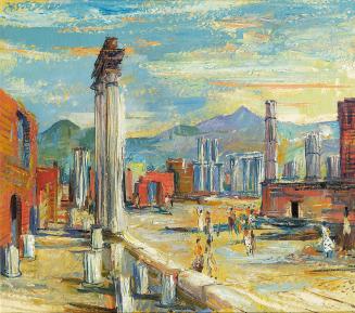 Otto Rudolf Schatz, Das Forum in Pompeij, 1956, Öl auf Platte, 40 × 45 cm, Galerie Kovacek, Wie ...