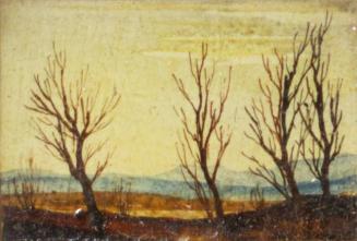 Otto Rudolf Schatz, Landschaft mit vier Bäumen, um 1942, Kaseintempera,  Japanlack auf Holz, 2, ...