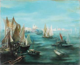 Otto Rudolf Schatz, Segelschiffe in Venedig, 1932, Öl auf Leinwand, 63 × 78 cm, Privatbesitz