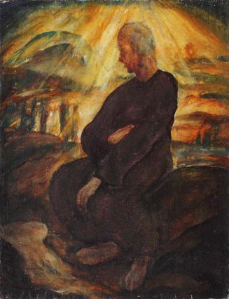 Otto Rudolf Schatz, Der Eremit, um 1920, Öl auf Holz, 18 × 14 cm, Galerie Maier, Innsbruck