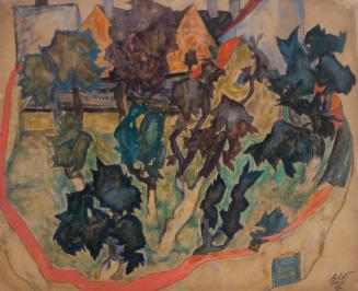 Otto Rudolf Schatz, Ummauerter Garten, 1922, Gouache, Bleistift auf Papier, 33,7 × 41,2 cm, Sam ...