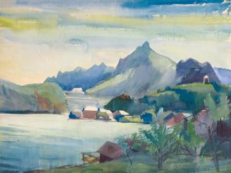 Otto Rudolf Schatz, Traunkirchen, 1935/1936, Aquarell auf Papier, 44,5 × 57,5 cm, Privatbesitz, ...