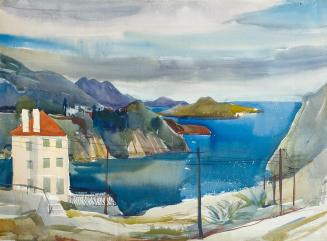 Otto Rudolf Schatz, Bei Ragusa, 1935/1936, Aquarell auf Papier, 45,3 × 61 cm, Privatbesitz Nied ...